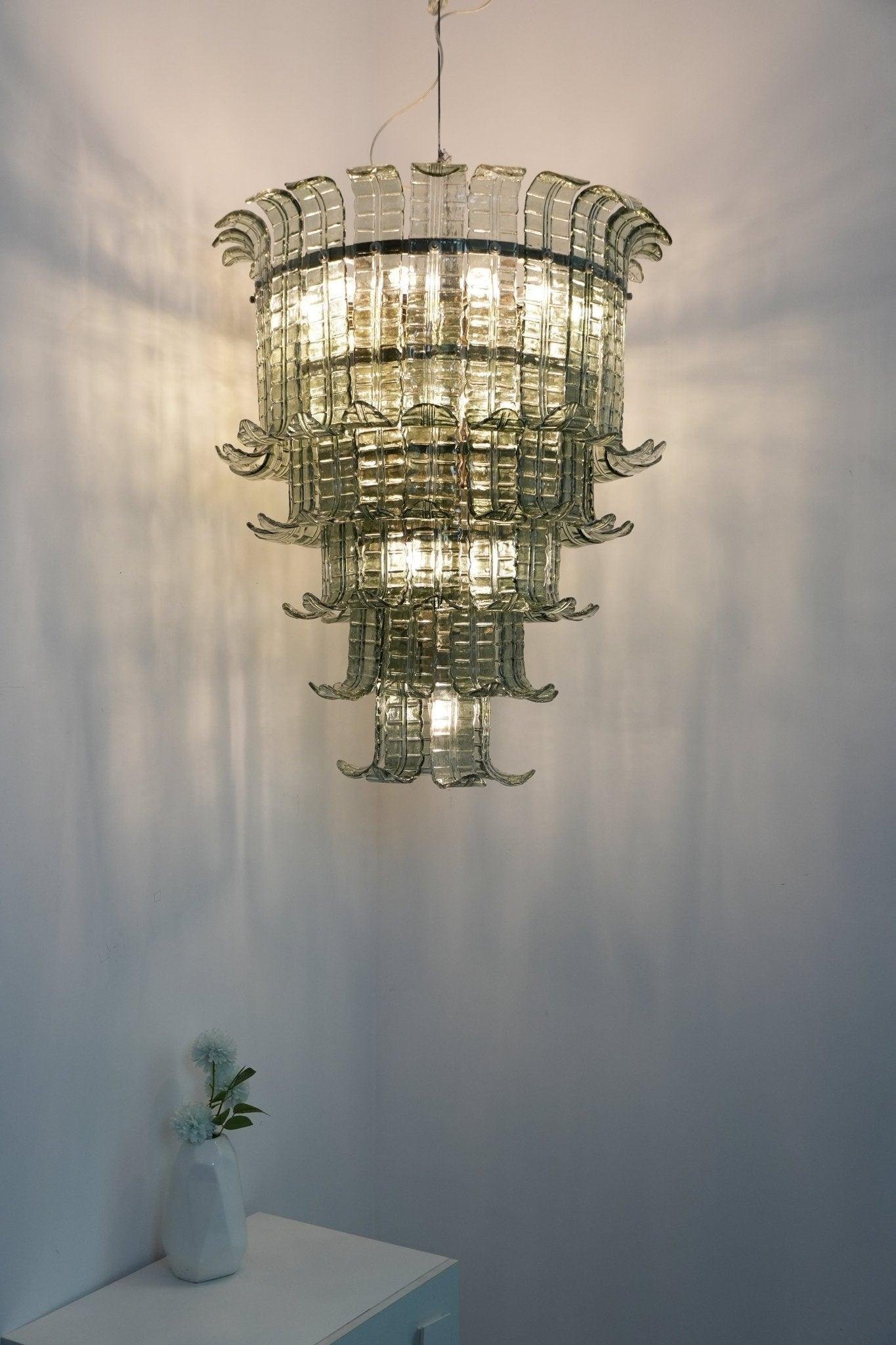 E14 Glass Cascade Chandelier Dining Room