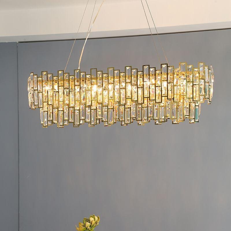 Luxury Crystal Waterfall Chandelier Office