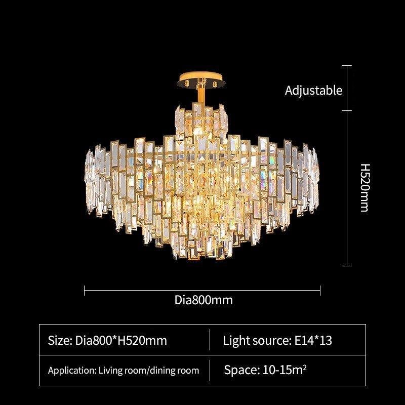 Luxury Crystal Waterfall Chandelier Study