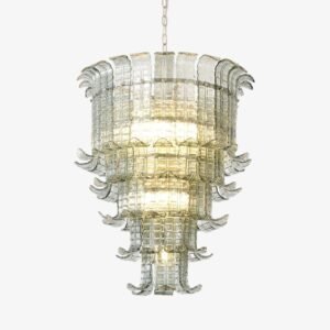 Luxury Glass Cascade Chandelier Dining Room