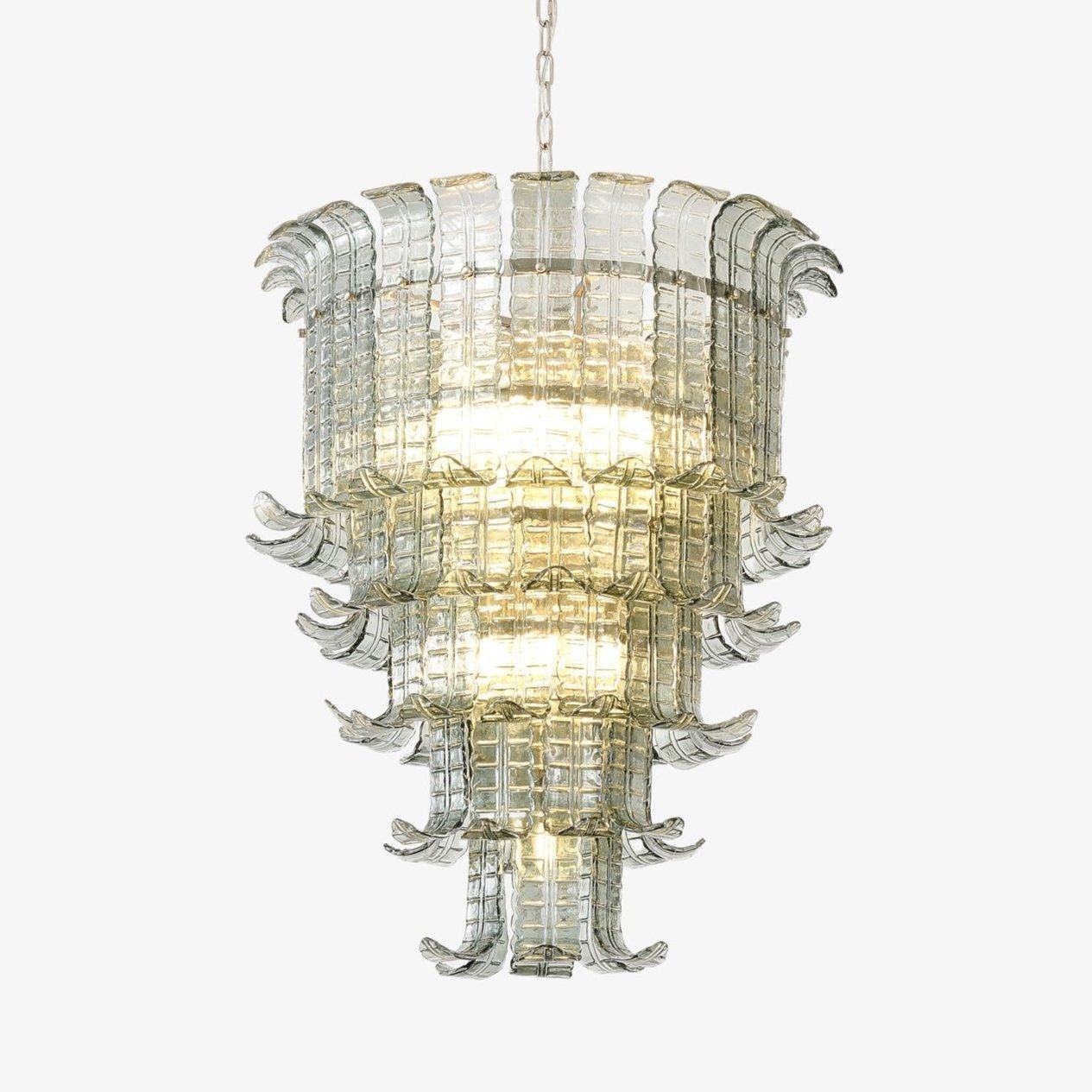 Luxury Glass Cascade Chandelier Dining Room