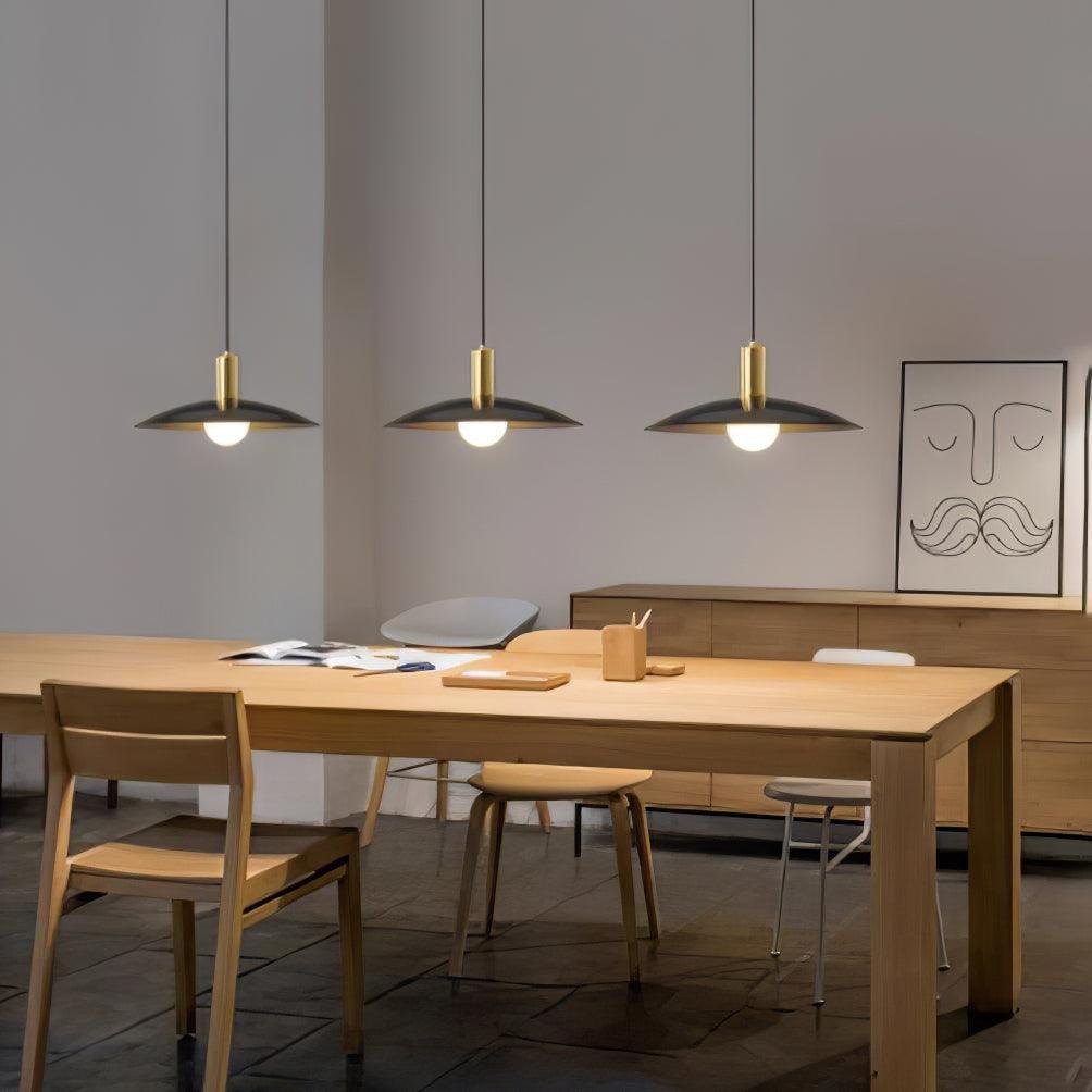 Modern Golden Disc Pendant Light Dining Room 2