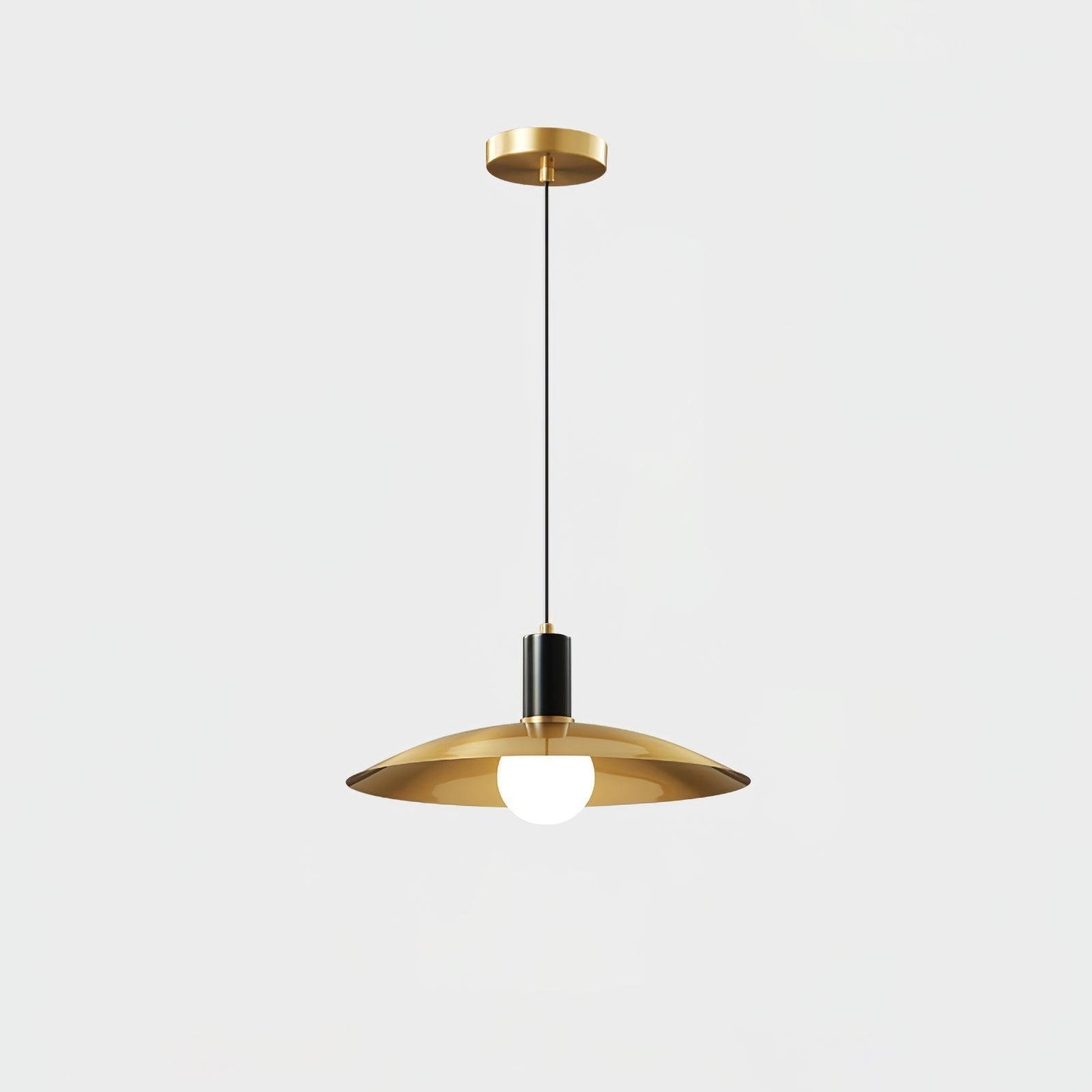 Modern Golden Disc Pendant Light Dining Room 7