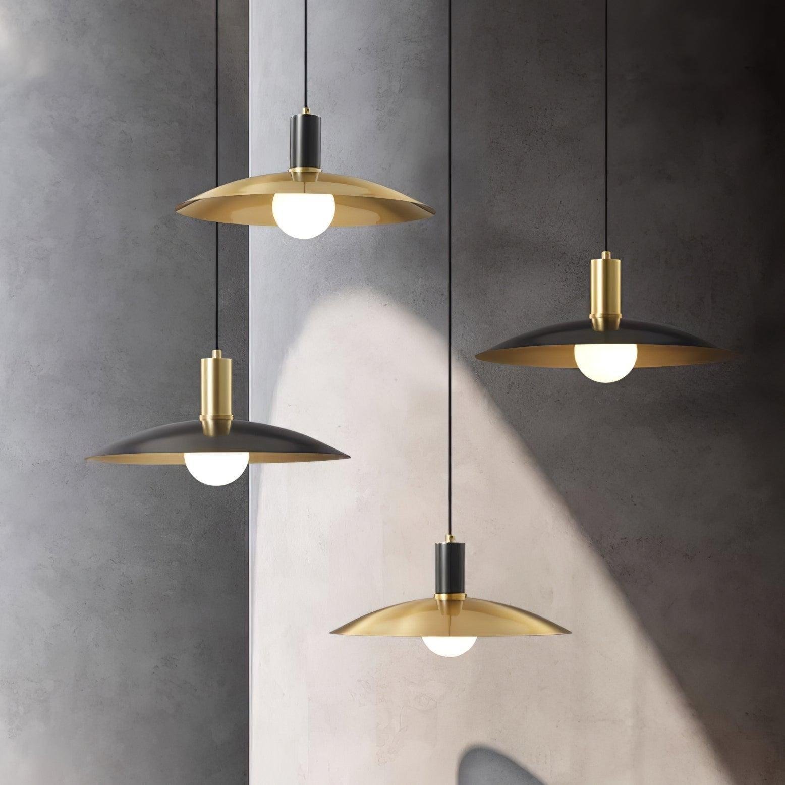 Modern Golden Disc Pendant Light Kitchen