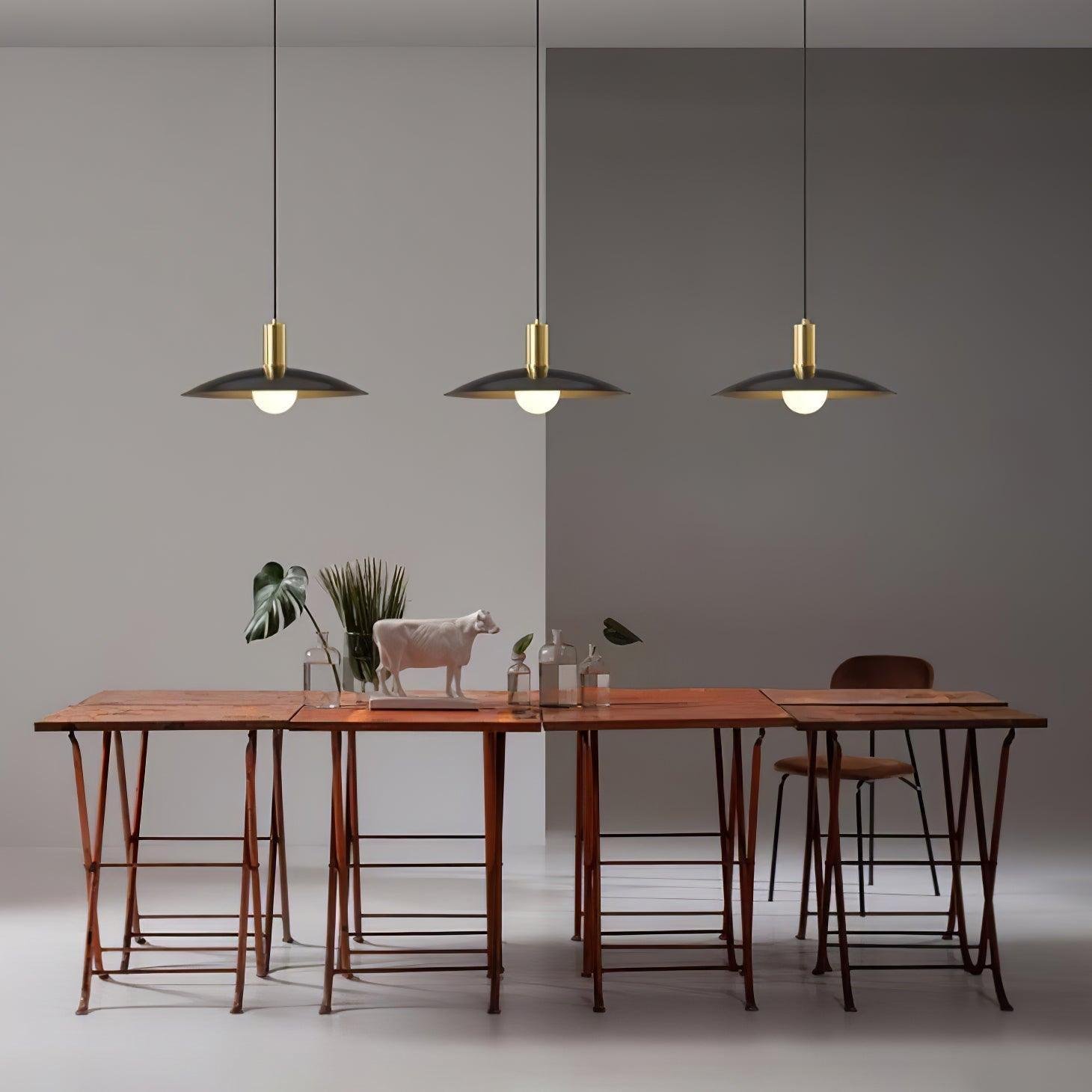 Modern Golden Disc Pendant Light Kitchen 2