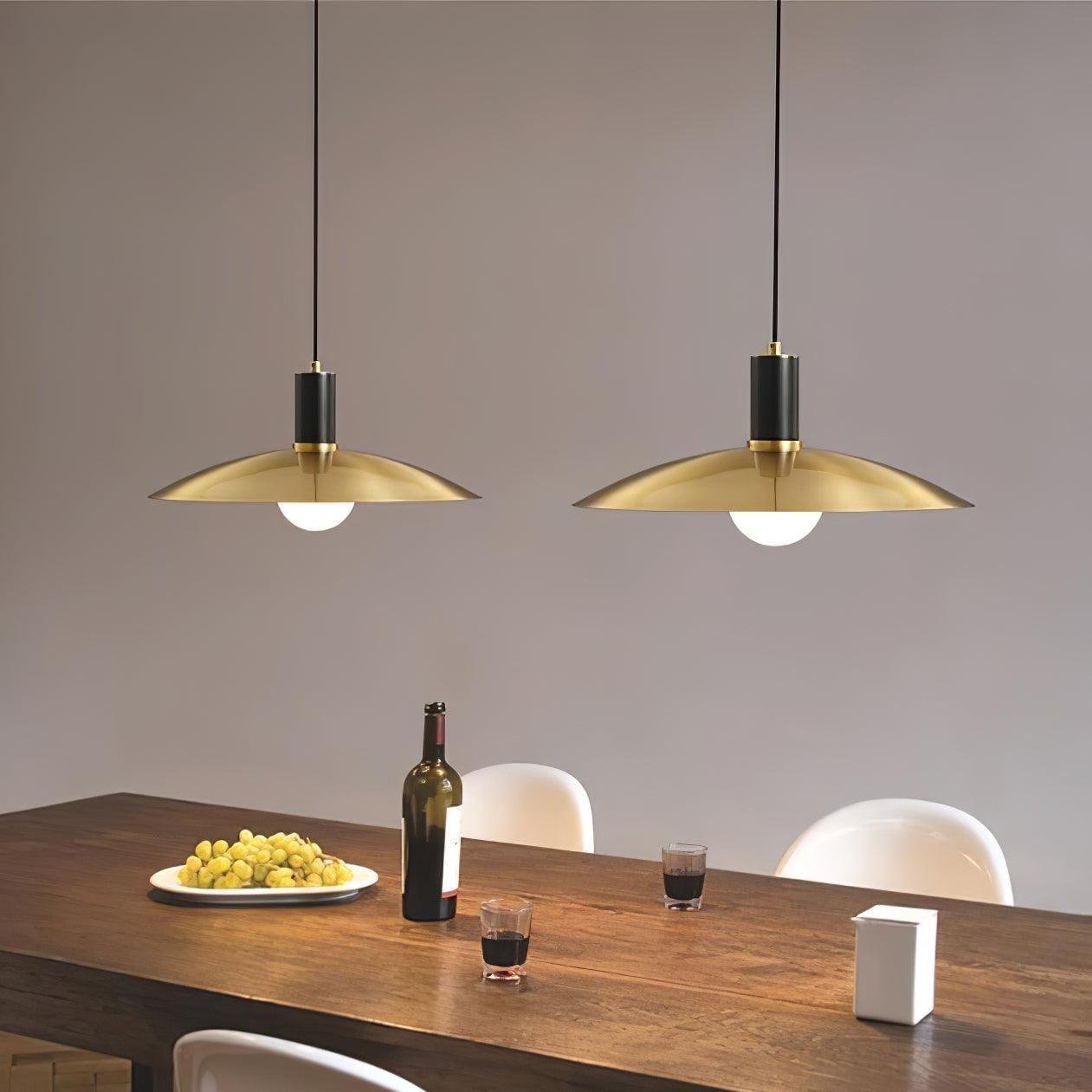 Modern Golden Disc Pendant Light Living Room