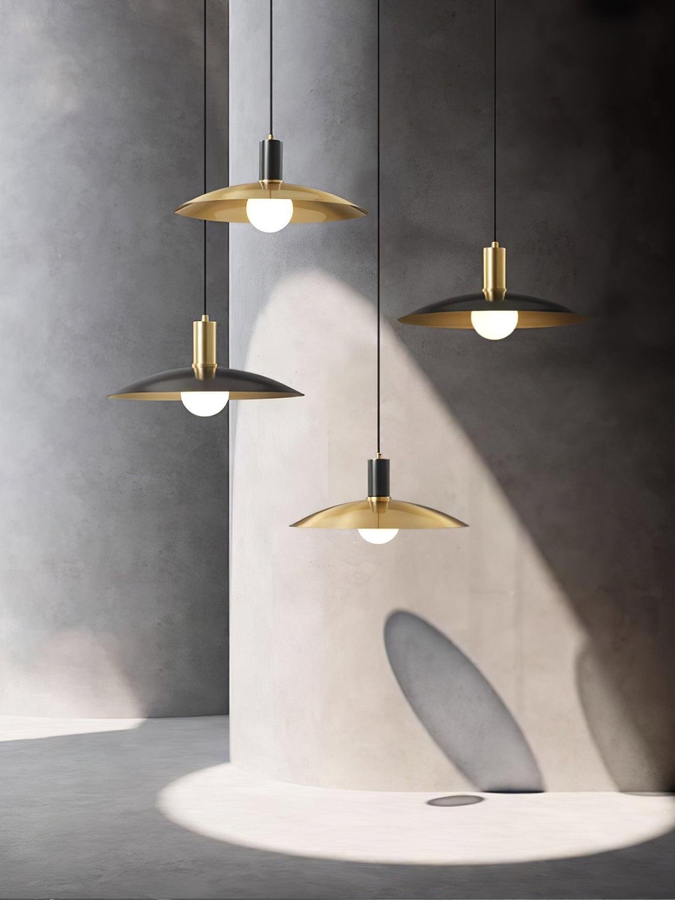 Modern Golden Disc Pendant Light Living Room 3