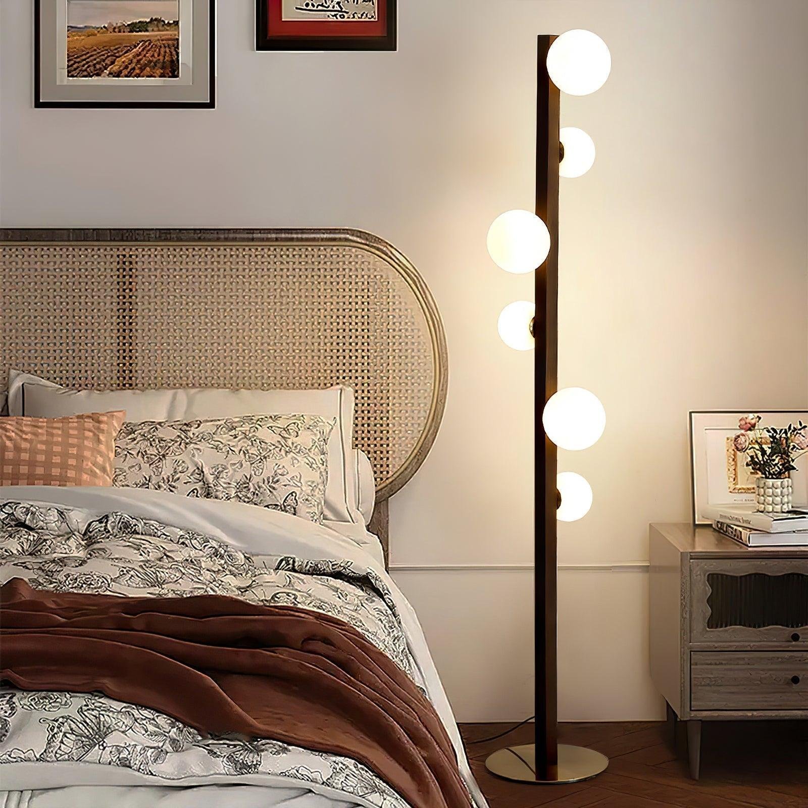 Modern Orbital Pole Floor Lamp Bedroom