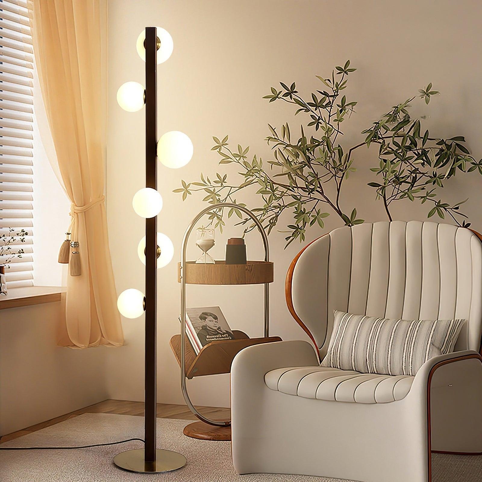 Modern Orbital Pole Floor Lamp Study Room