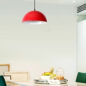 Modern Red Dome Pendant Dining Room