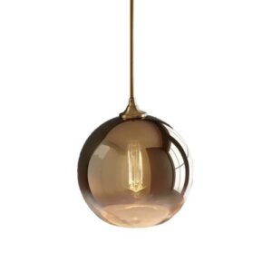 Scandinavian Golden Globe Pendant Light Dining Room