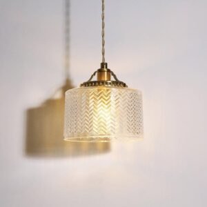Art Deco Fluted Dome Pendant Light Dining Room