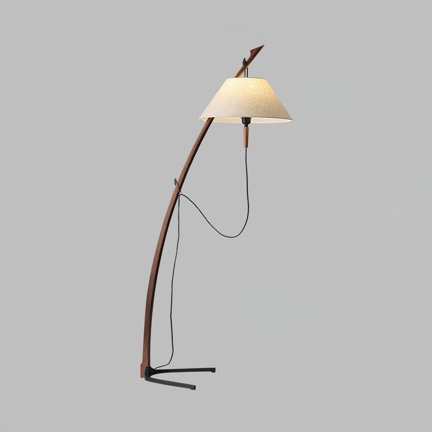 Artistic Fishing Rod Floor Lamp Guest Room