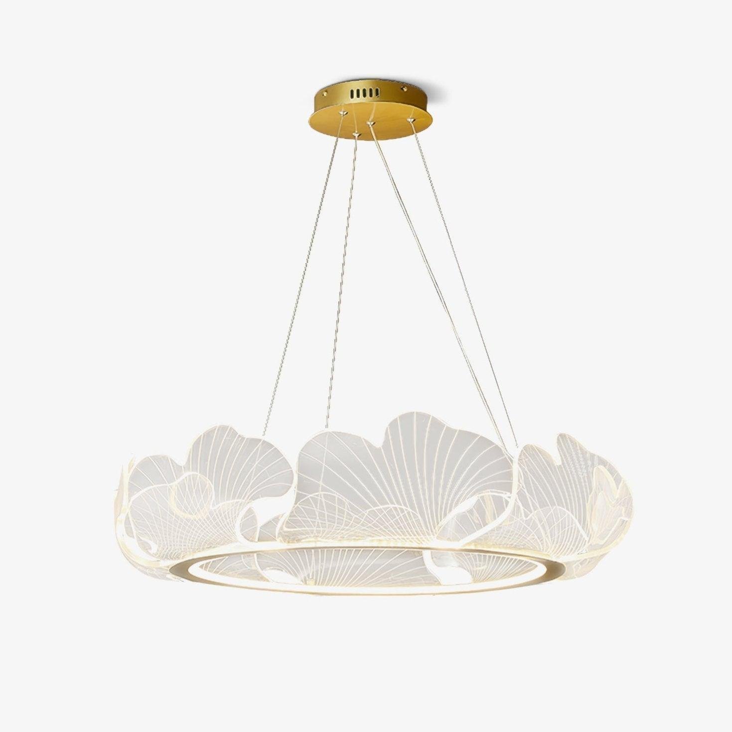 Artistic Ginkgo Leaf Chandelier Dining Room