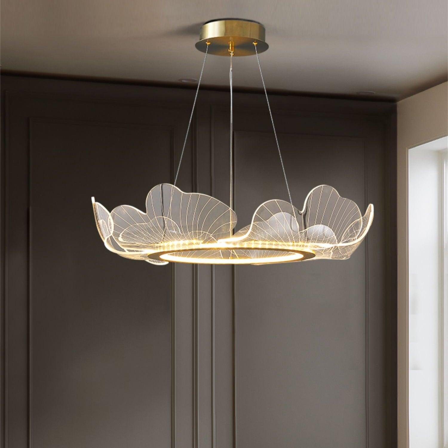 Artistic Ginkgo Leaf Chandelier Living Room 3