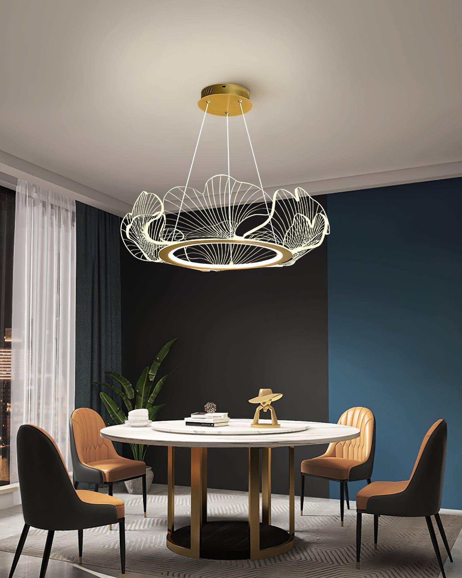 Artistic Ginkgo Leaf Chandelier Office 2