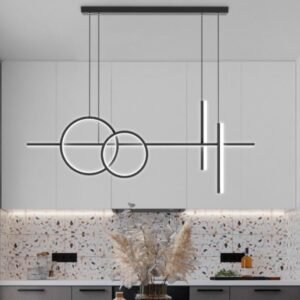 Contemporary Intersecting Circles Pendant Light Dining Room
