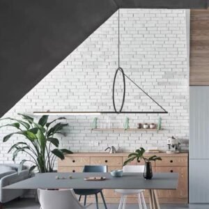 Contemporary Linear Halo Pendant Light Dining Room