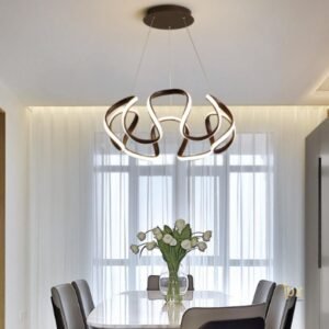 Contemporary Ribbon Swirl Pendant Light Dining Room