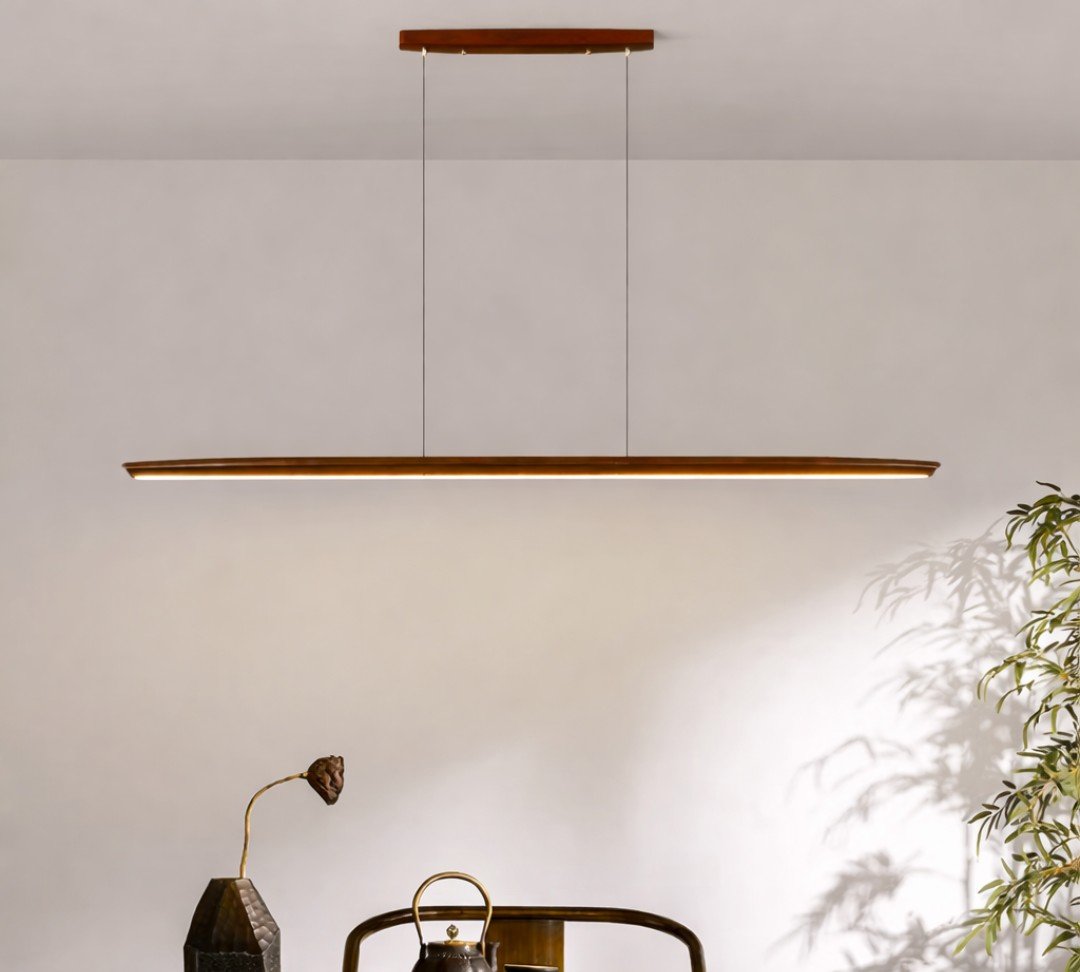 Eska Scandinavian Sleek Timber Pendant Light - Image 2