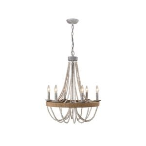 Farmhouse Beaded Arc Chandelier Dining Room