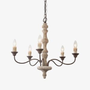Farmhouse Vintage Candlestick Chandelier Dining Room