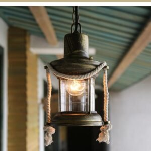 Industrial Antiqued Lantern Pendant Dining Room