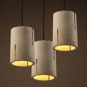 Industrial Cement Cylinder Pendant Dining Room