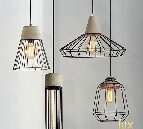 Industrial Wire Cage Pendant Light Cafe