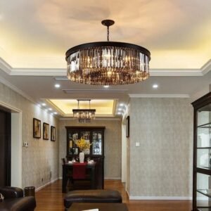 Luxury Crystal Cascade Chandelier Dining Room