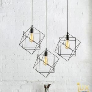 Minimalist Geometric Cage Pendant Kitchen