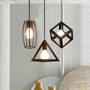 Minimalist Geometric Trio Pendant Dining Room