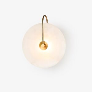 Modern Alabaster Disc Wall Light Living Room