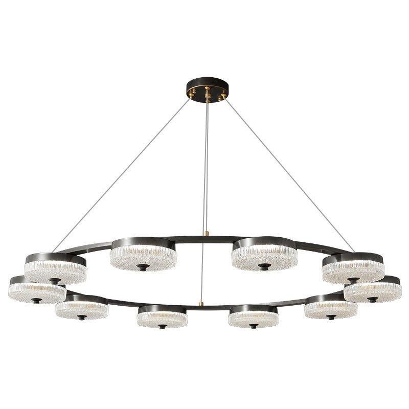 Modern Celestial Disc Chandelier Dining Room 2