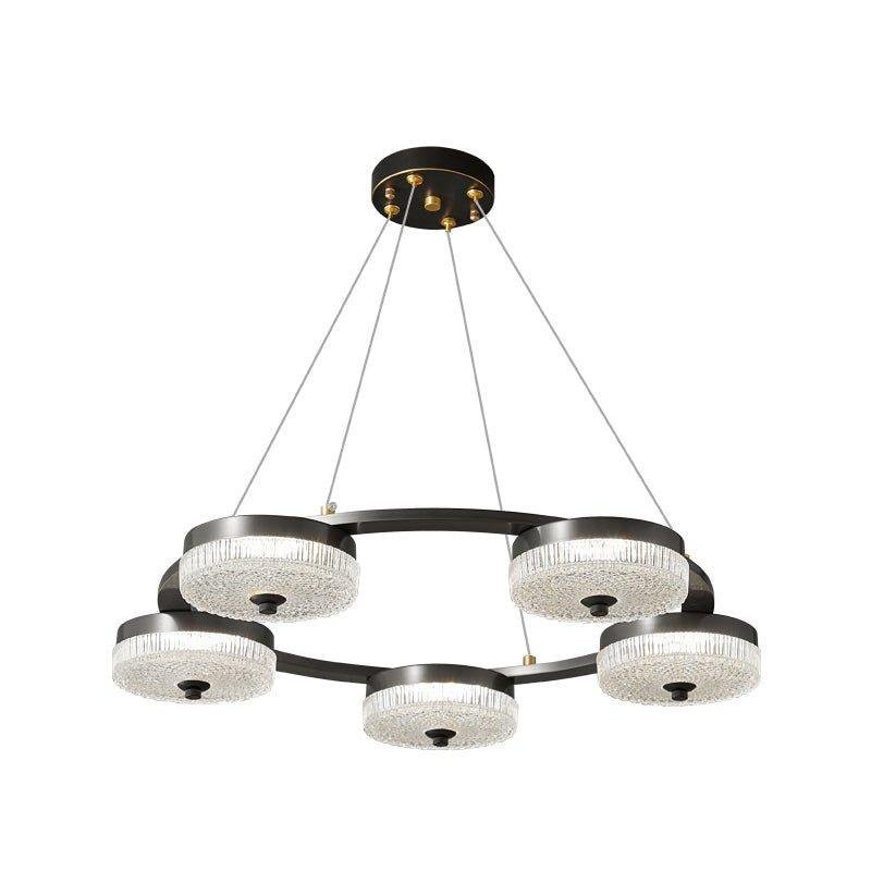 Modern Celestial Disc Chandelier Office 2