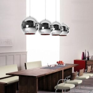 Modern Chrome Sphere Pendant Dining Room