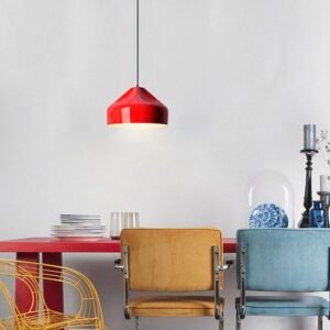 Modern Crimson Dome Pendant Light Dining Room