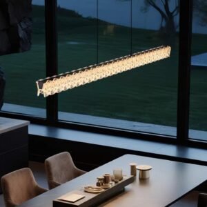 Modern Crystal Linear Pendant Dining Room