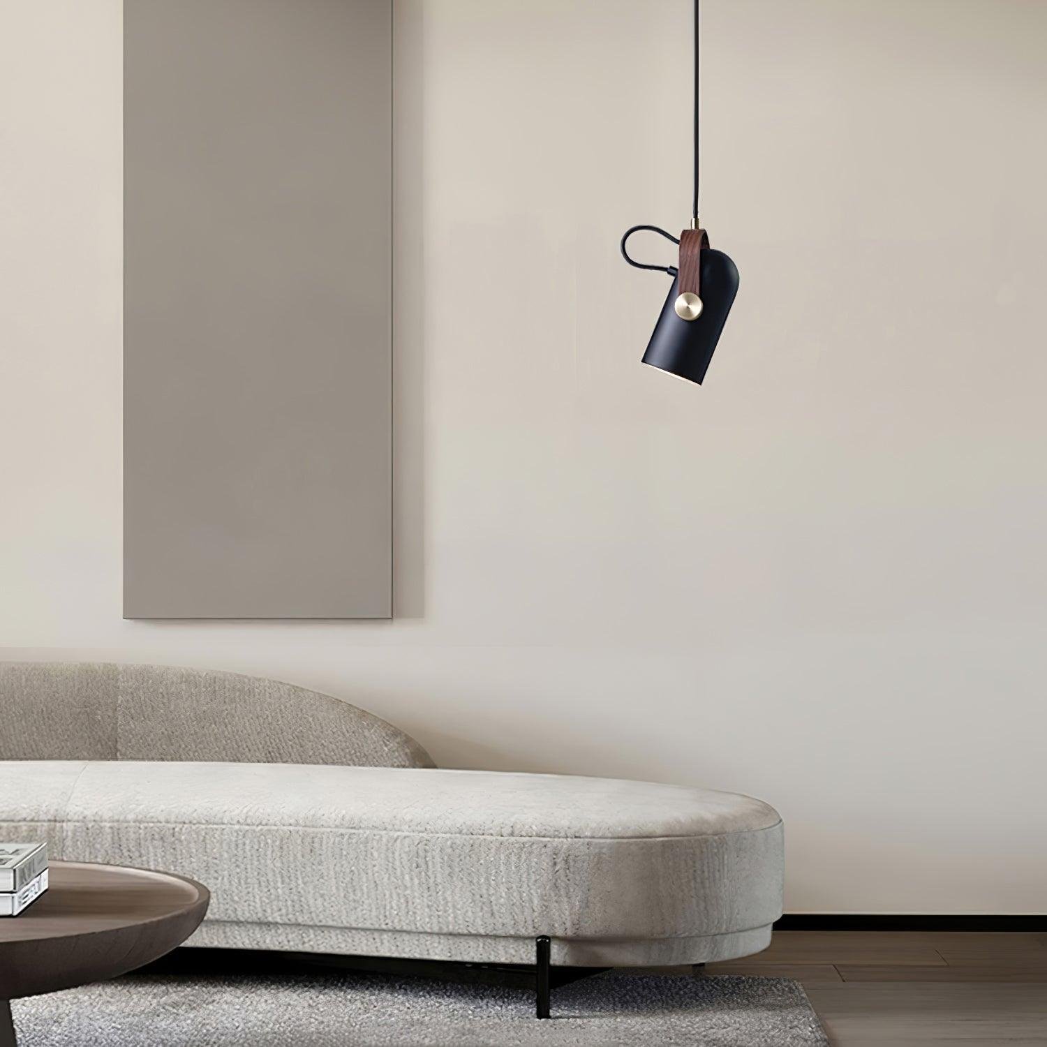 Modern Curved Cylinder Pendant Light Cafe