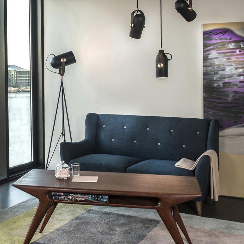 Modern Curved Cylinder Pendant Light Dining Room 2