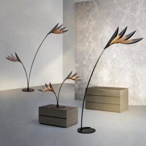 Modern Sculpted Leaves Floor Lamp Living Room