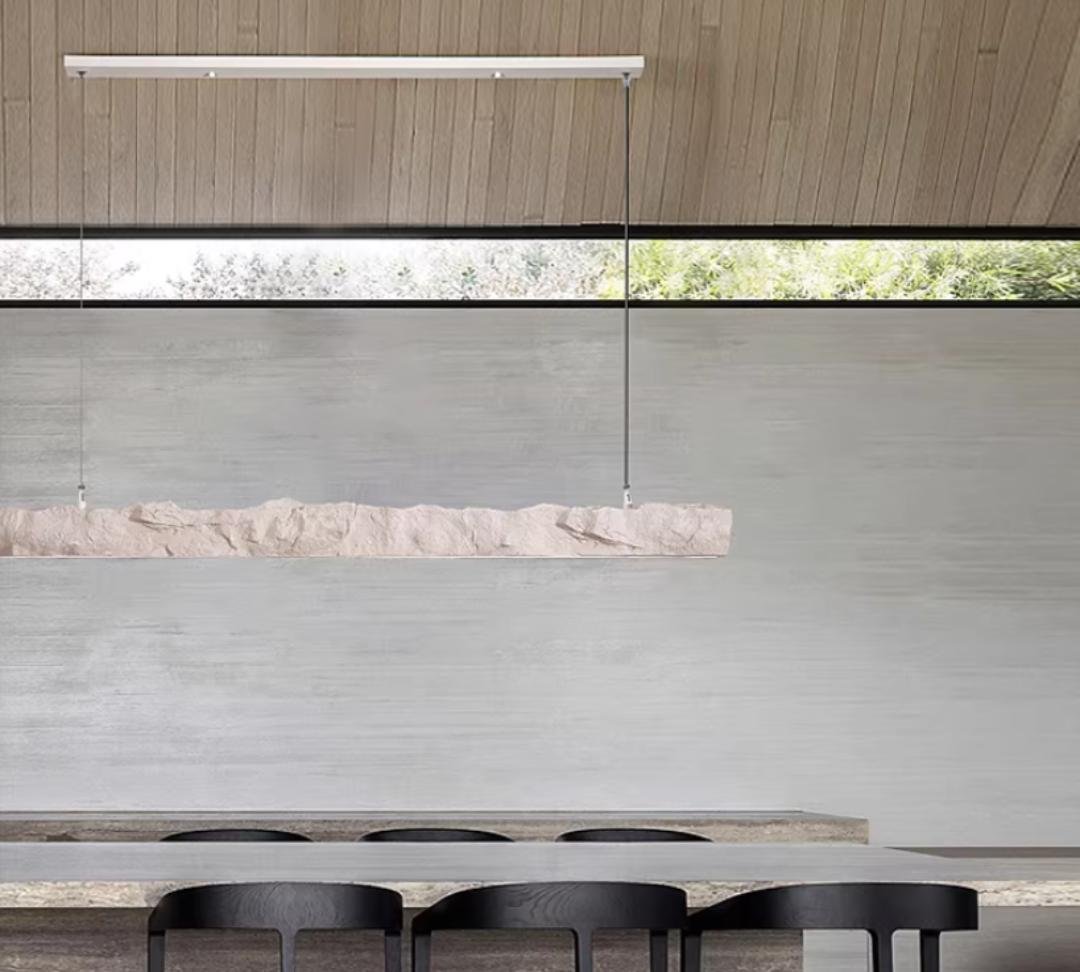 Modern Textured Stone Pendant Light Bedroom