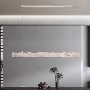 Modern Textured Stone Pendant Light Dining Room