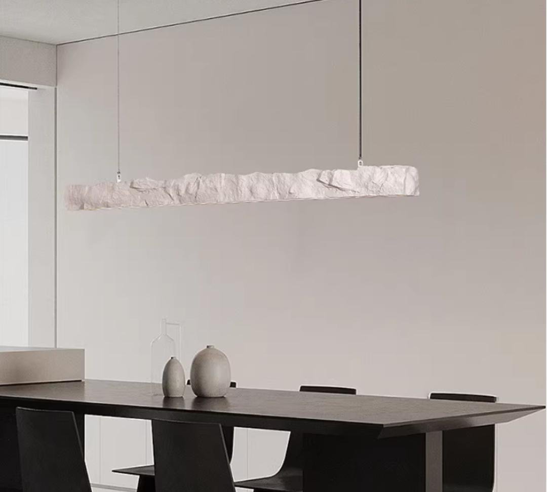 Modern Textured Stone Pendant Light Office