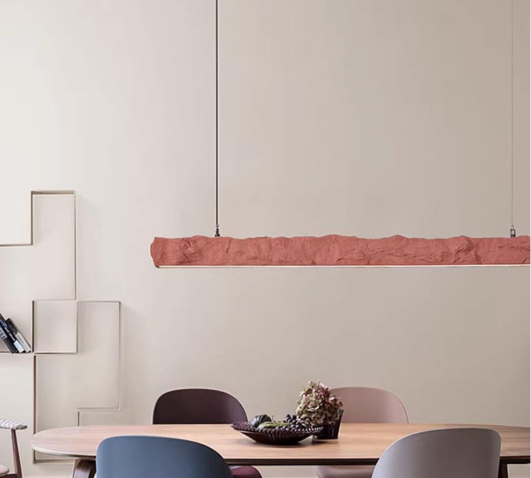 Modern Textured Stone Pendant Light Study Room