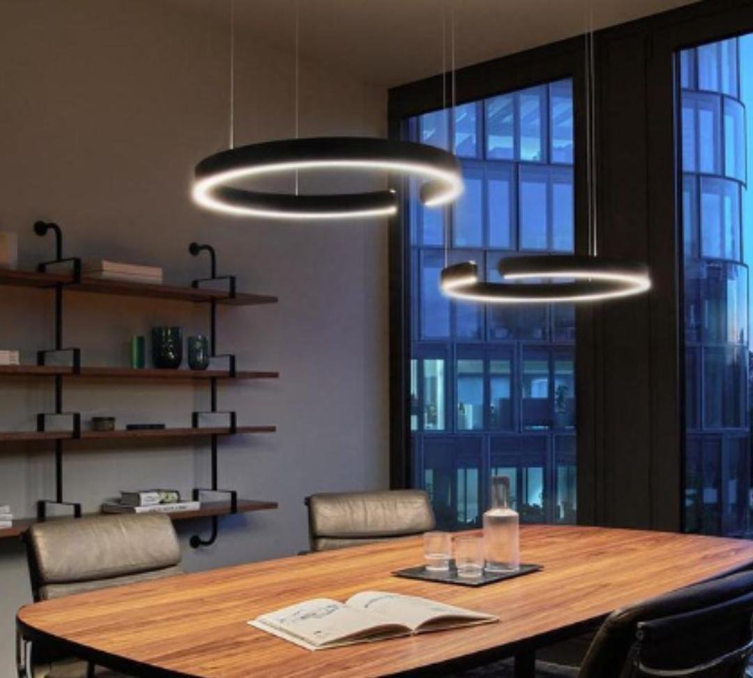 Modern Twin Halo Pendant Light Bedroom