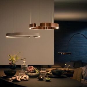 Modern Twin Halo Pendant Light Dining Room