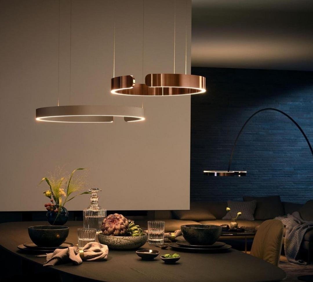Modern Twin Halo Pendant Light Dining Room
