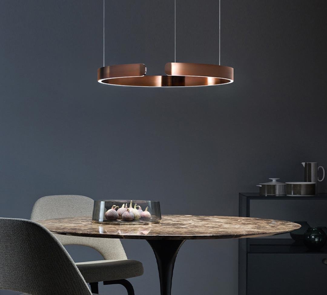 Modern Twin Halo Pendant Light Hallway