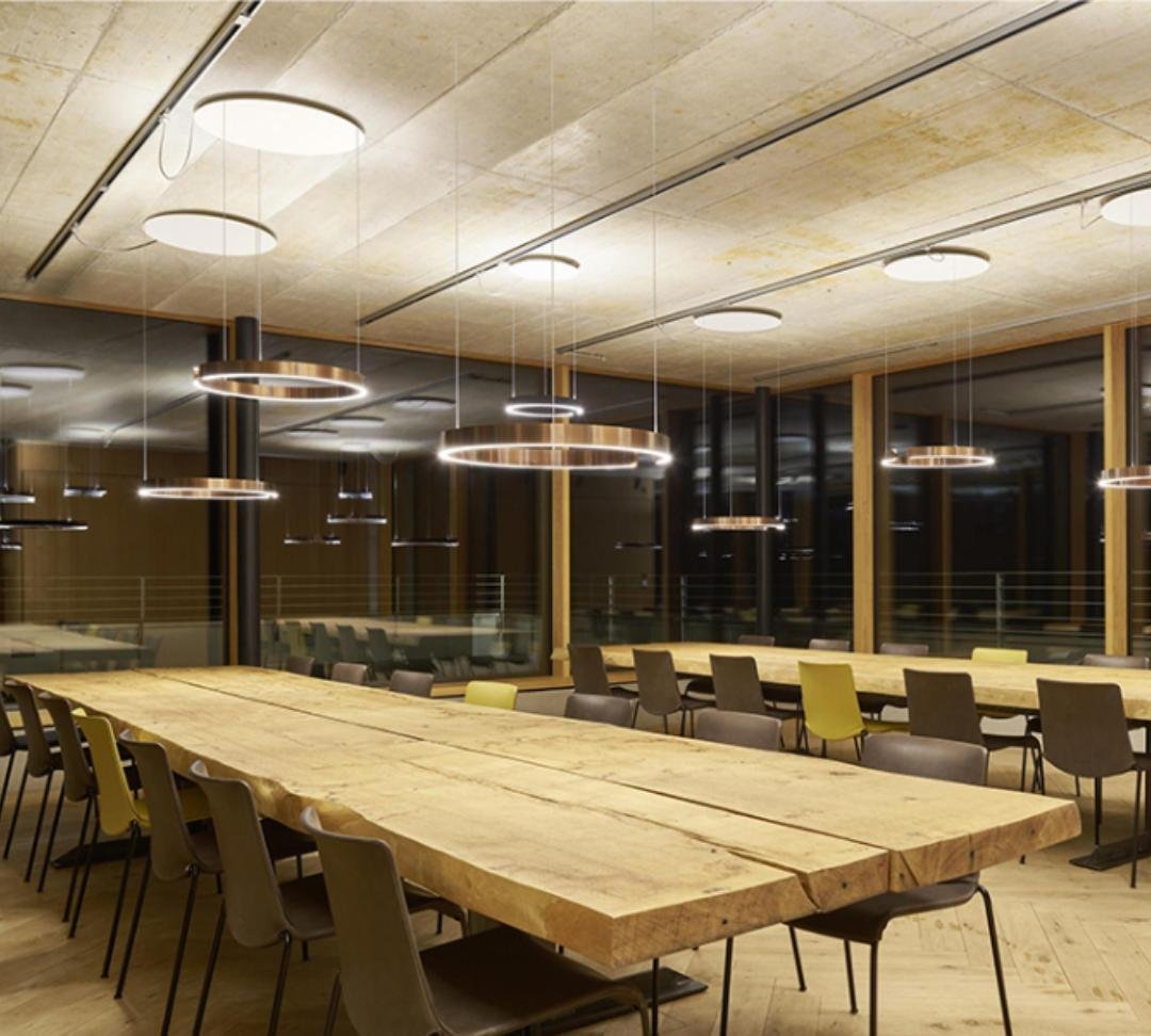 Modern Twin Halo Pendant Light Hallway 2